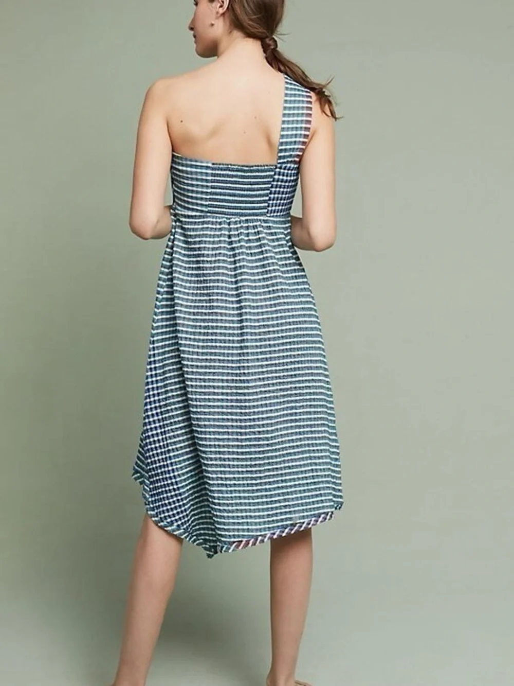 Maeve Plaid Waverly One-Shoulder Dress